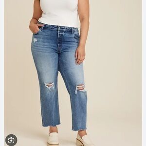 Goldie Blues™ Brooklyn Relaxed High Rise Ripped Straight Ankle Jean